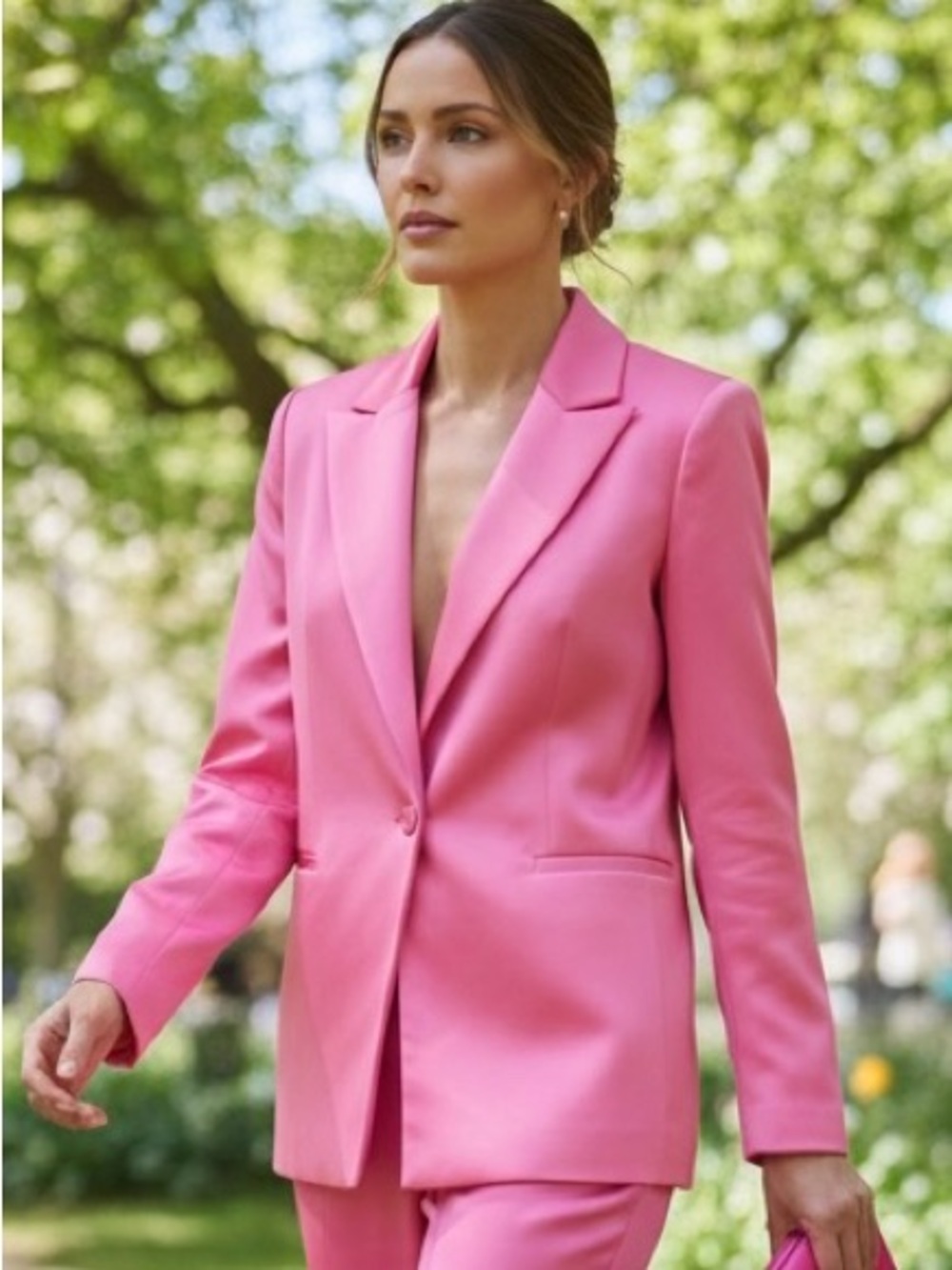 Alice + Olivia Denny Satin Boyfriend Blazer Primrose Pink NWT Sz 6
